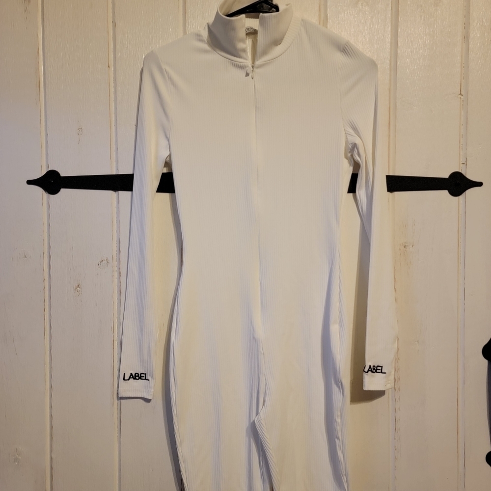 Lucky Label Glamaker Womens Bodysuit White Long Sleeve Size XS